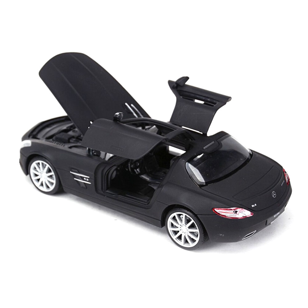 Miniatura Mercedes-Benz SLS AMG Preto Fosco Welly 1/24 - Imagem 6