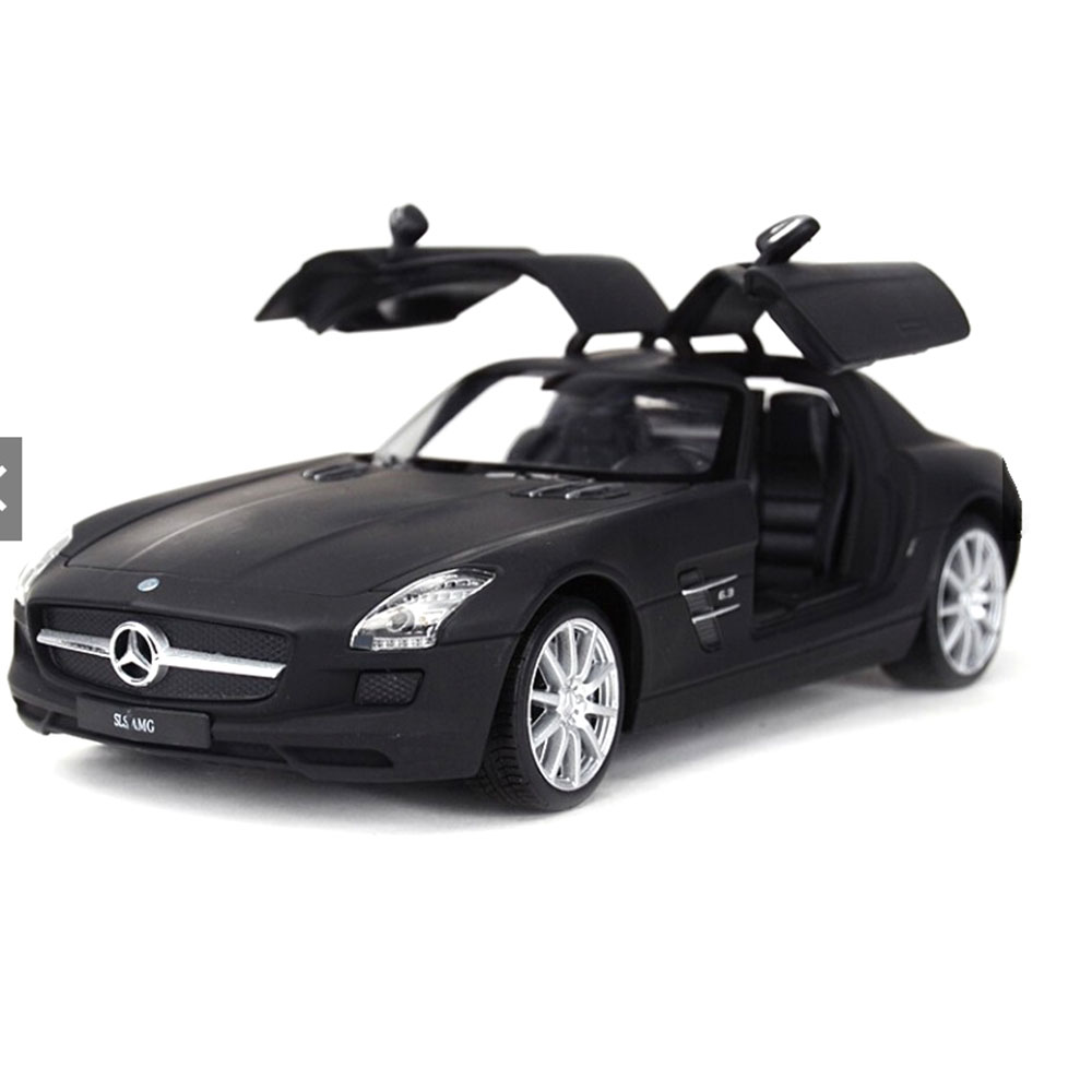 Miniatura Mercedes-Benz SLS AMG Preto Fosco Welly 1/24 - Imagem 5