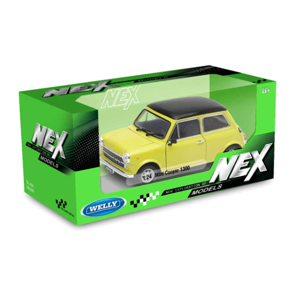 Miniatura Mini Cooper 1300 Amarelo Welly 1/24 - Imagem 5