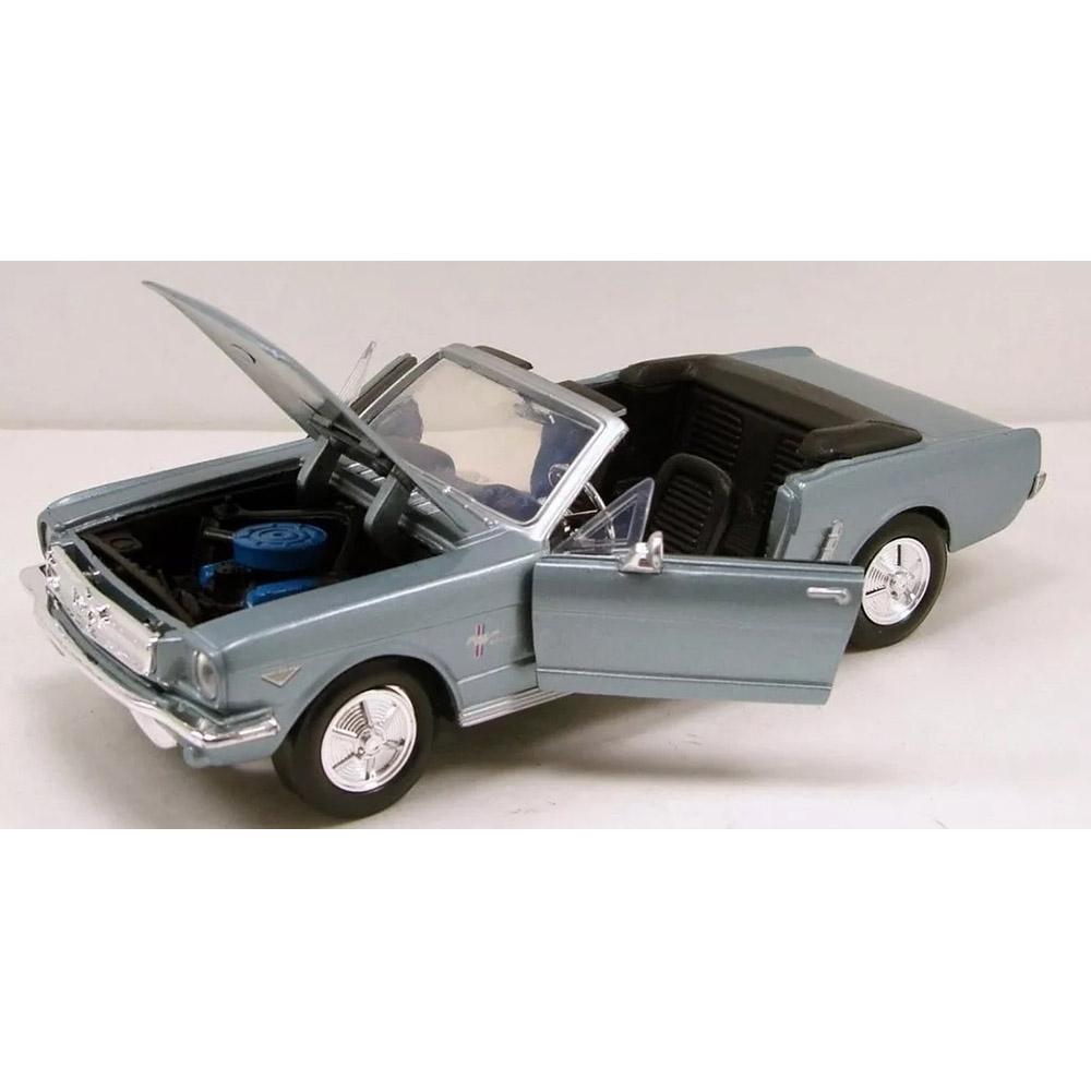 Miniatura Mustang 1/2 1964 Convertible Azul Motormax 1/24 - Imagem 4