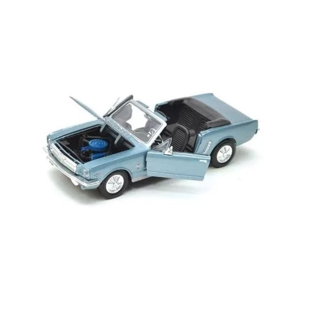 Miniatura Mustang 1/2 1964 Convertible Azul Motormax 1/24 - Imagem 5