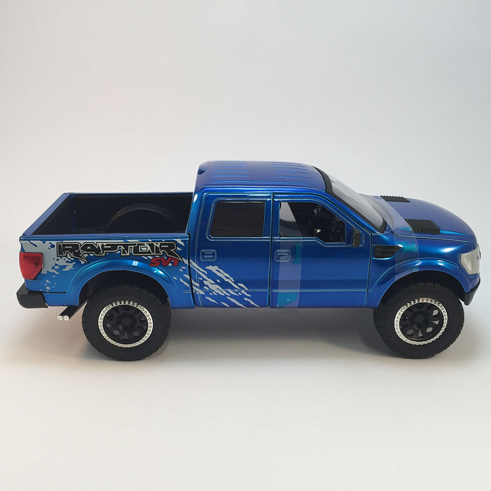 Miniatura Ford F-150 Svt Raptor 2011 Troca Rodas Azul 1/24 - Imagem 4