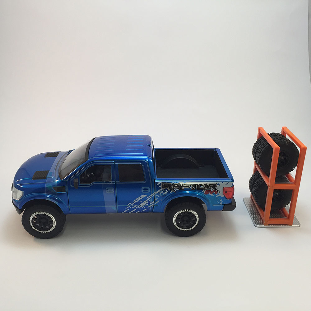 Miniatura Ford F-150 Svt Raptor 2011 Troca Rodas Azul 1/24 - Imagem 5