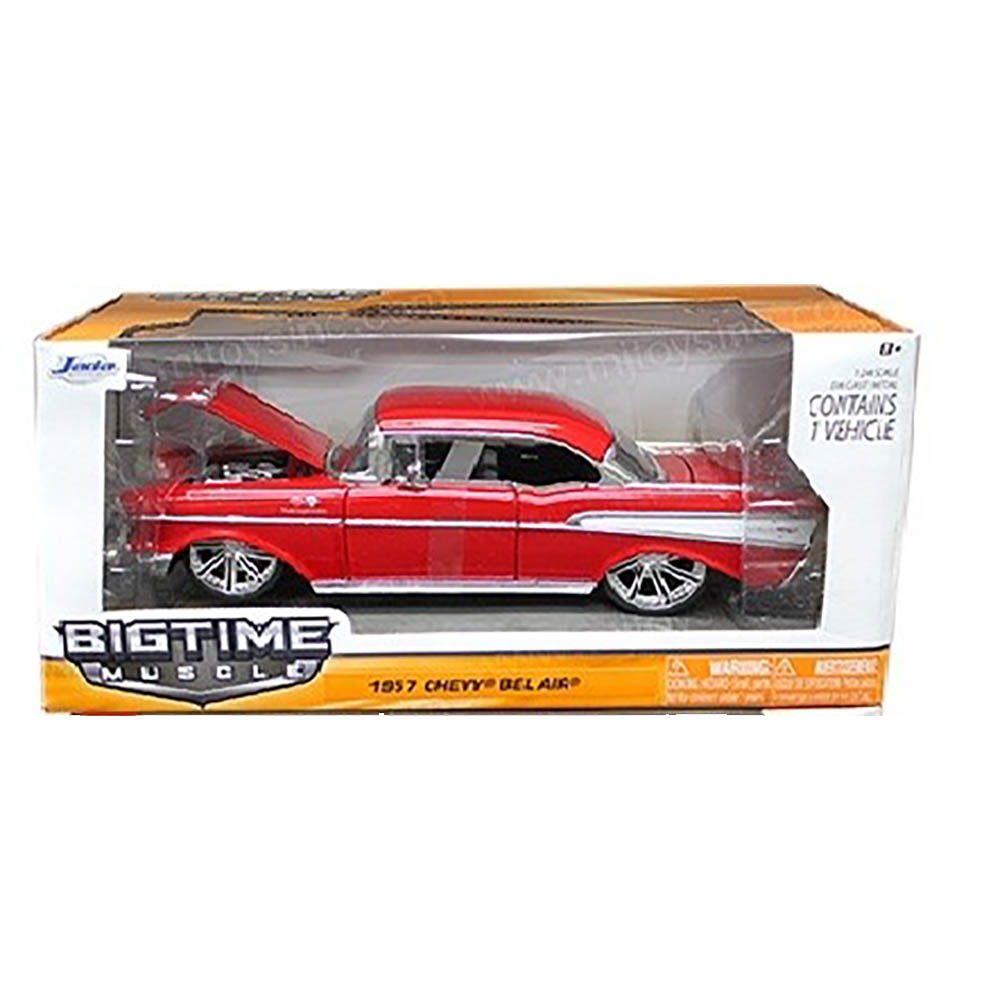 Miniatura Chevy Bel Air 1957 Vermelho Jada Toys 1/24 - Imagem 4