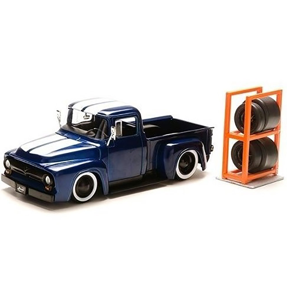 1956 Ford F100 Pick-Up Troca Rodas 1:24 Jada Toys Azul