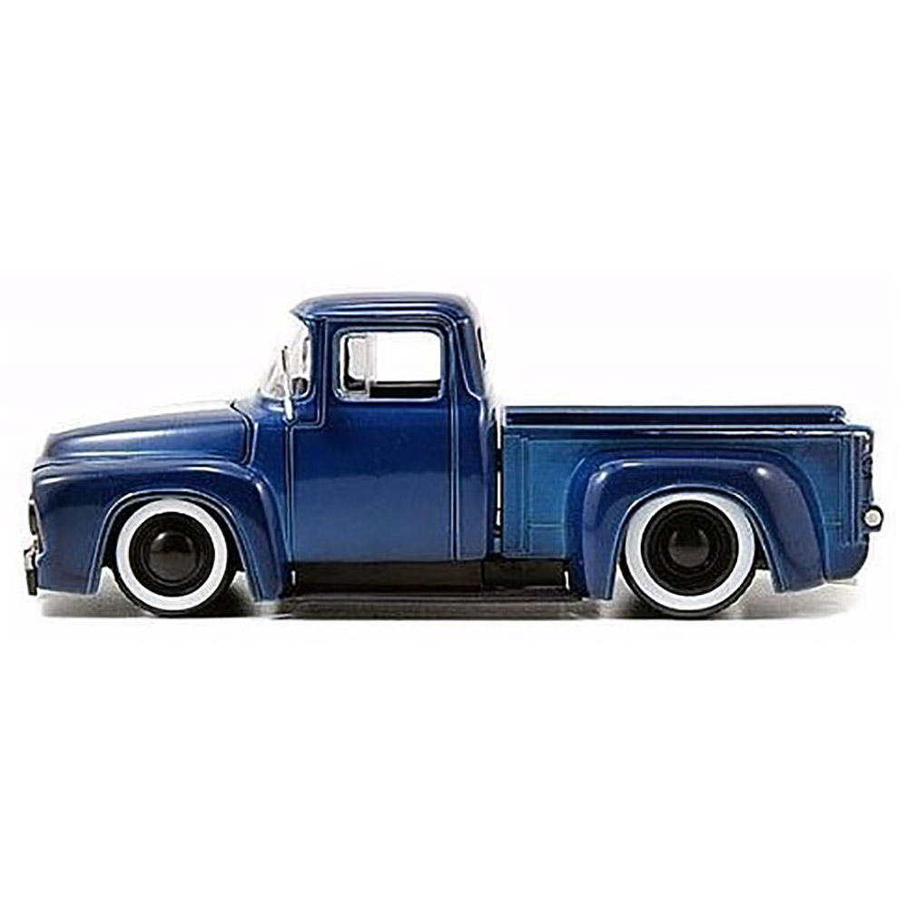 1956 Ford F100 Pick-Up Troca Rodas 1:24 Jada Toys Azul - Imagem 3