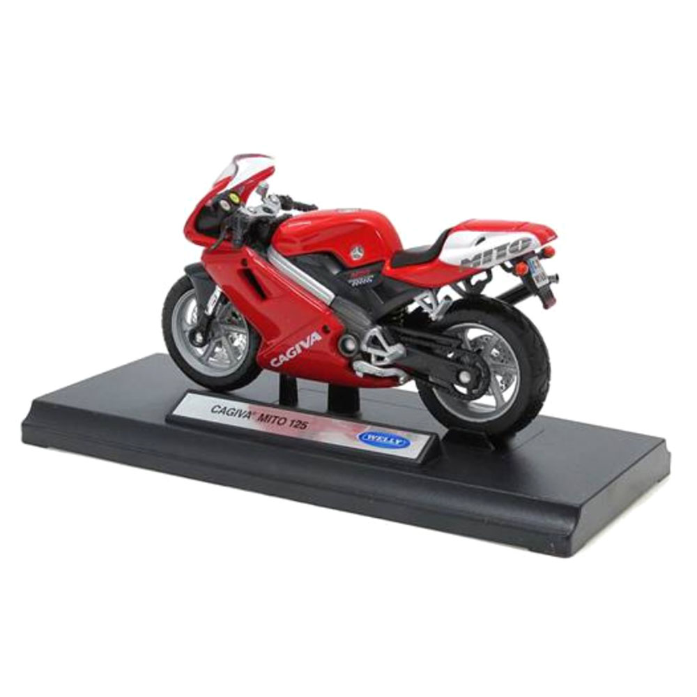 Miniatura Cagiva Mito 125 Vermelho Welly 1/18 - Imagem 2