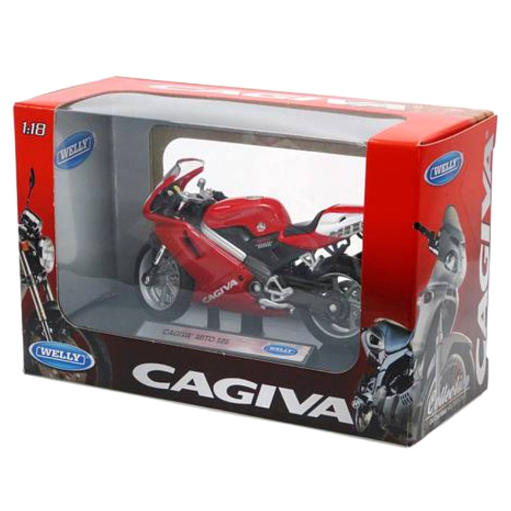 Miniatura Cagiva Mito 125 Vermelho Welly 1/18 - Imagem 3