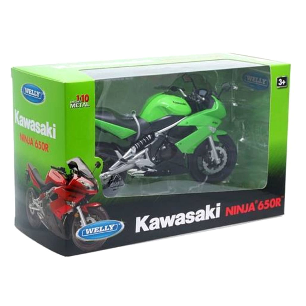 Miniatura Kawasaki Ninja 650r Verde Welly 1/10 - Imagem 4